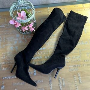 My Shoes Fabric Heel thigh high Boots size 7.5
